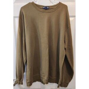 Lands End Mens Olive Green Pullover Sweater Size L 42-44 Long Sleeve